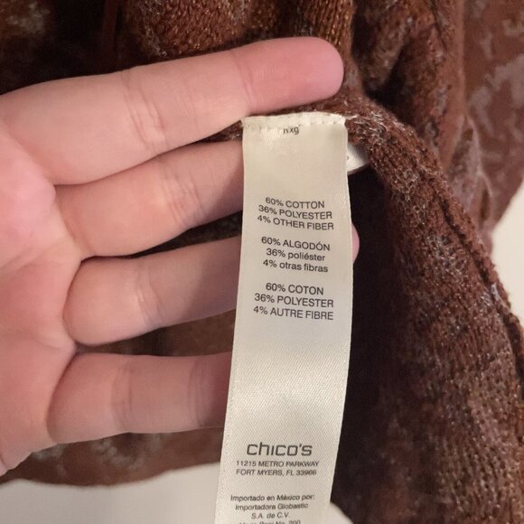 Chico's Brown Patterned Cardigan - Picture 8 of 10